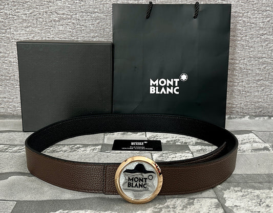 Cinturón MB de doble vista negro con café