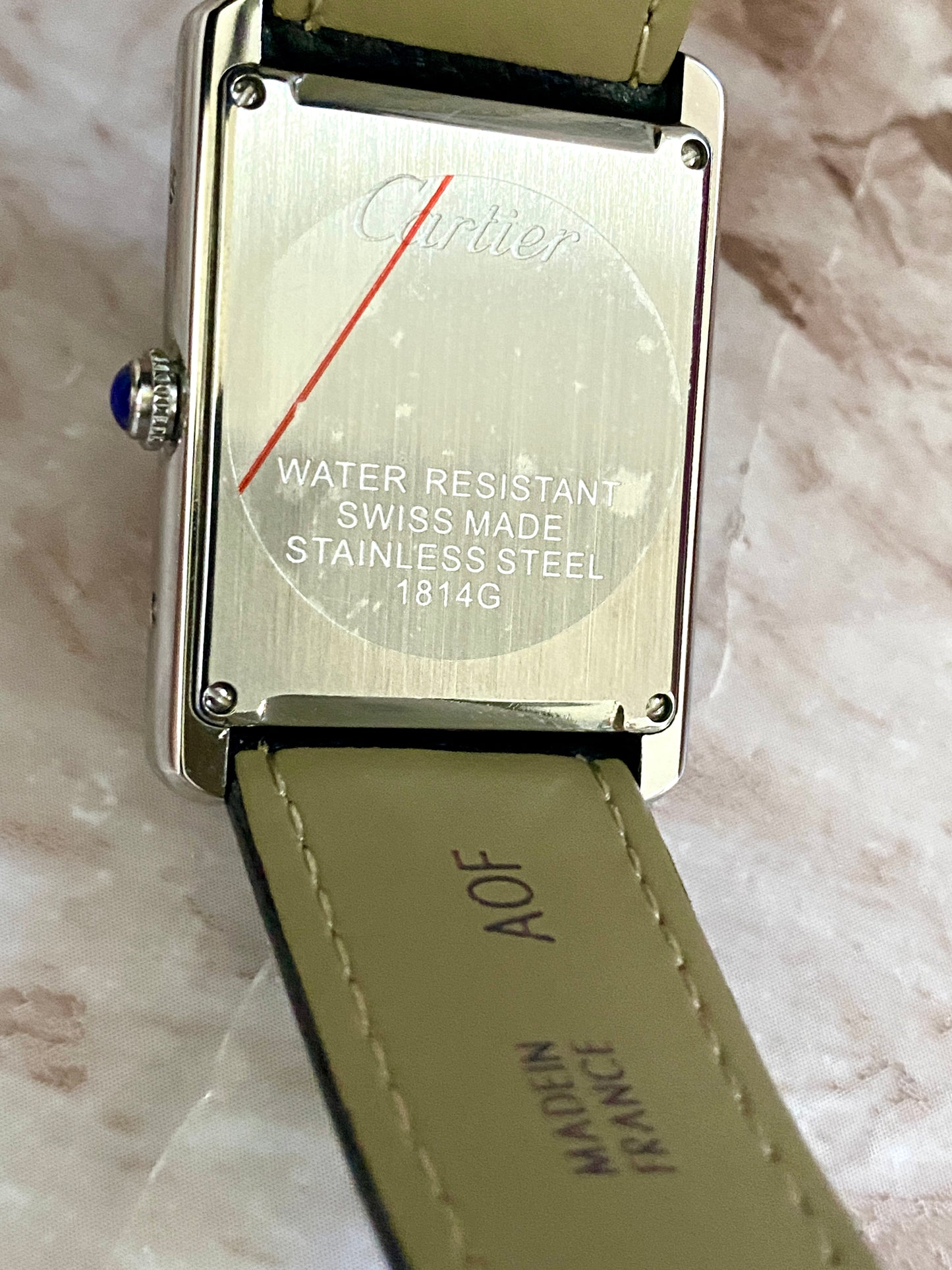 Reloj Tank Must tamaño XL, correa de Piel Negra