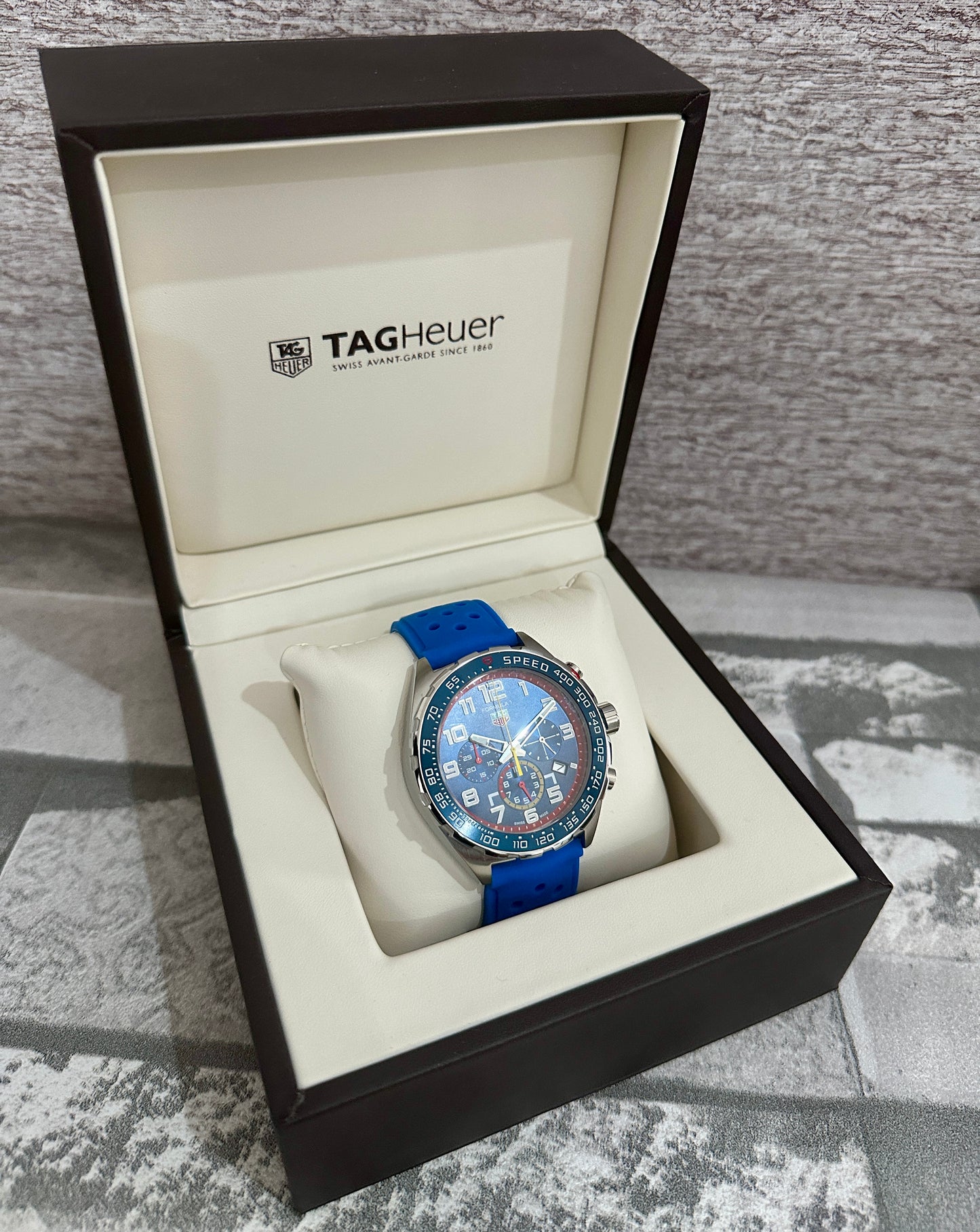 Reloj F1, AAA, Quartz, correa de caucho azul