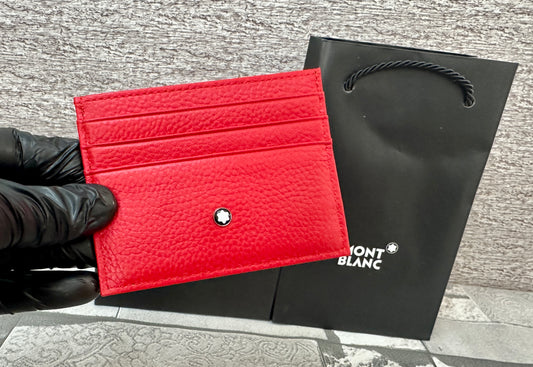 Tarjetero rojo de piel genuina Mont B