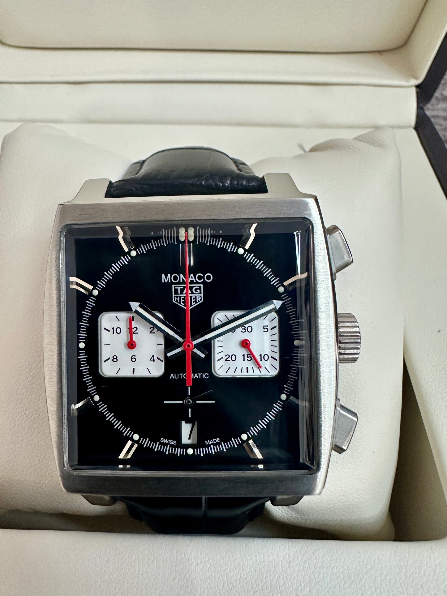Reloj Monaco Chronograph negro, AAA