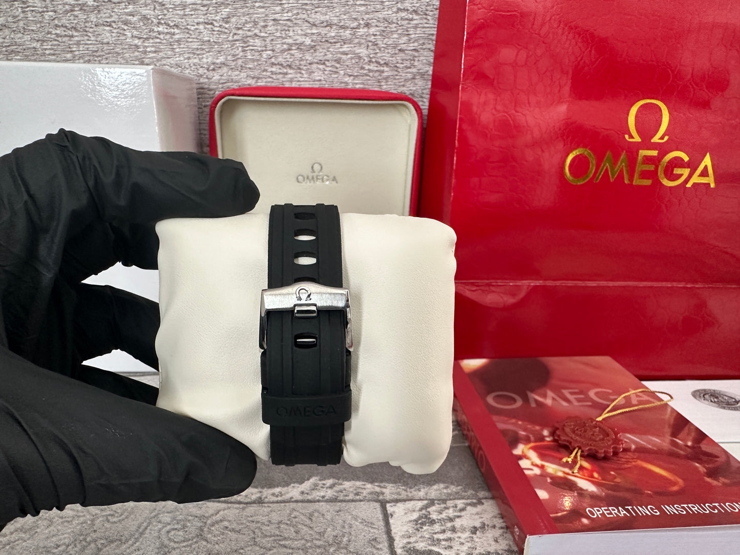 Reloj Sea Master AAA Automatic correa de caucho negra