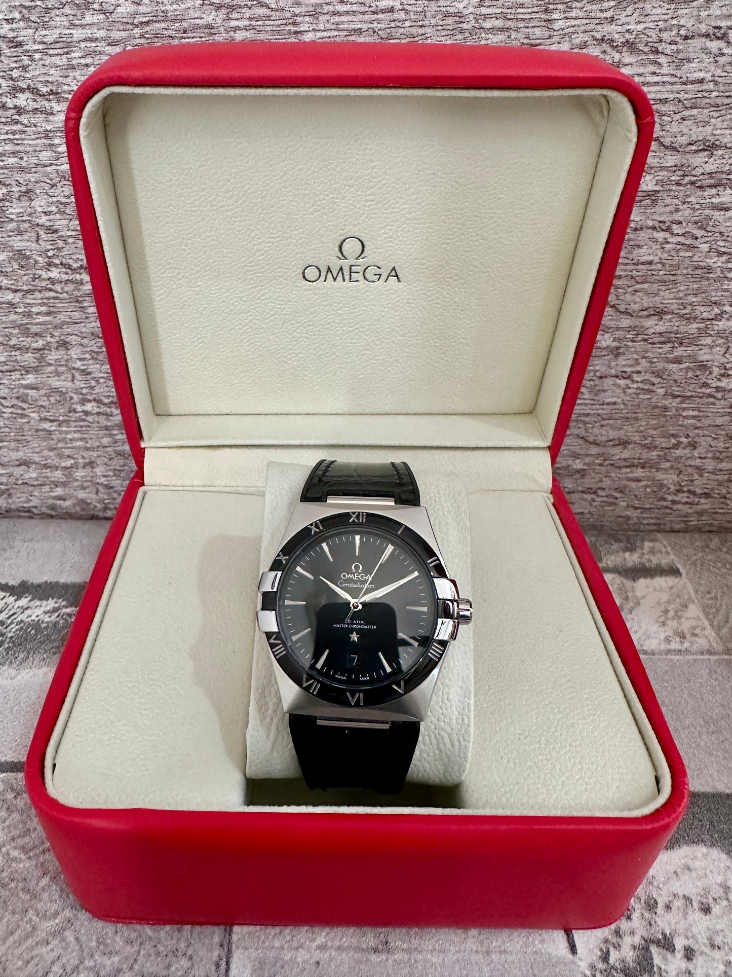Reloj Constellation, AAA, Automático, correa de Piel negra