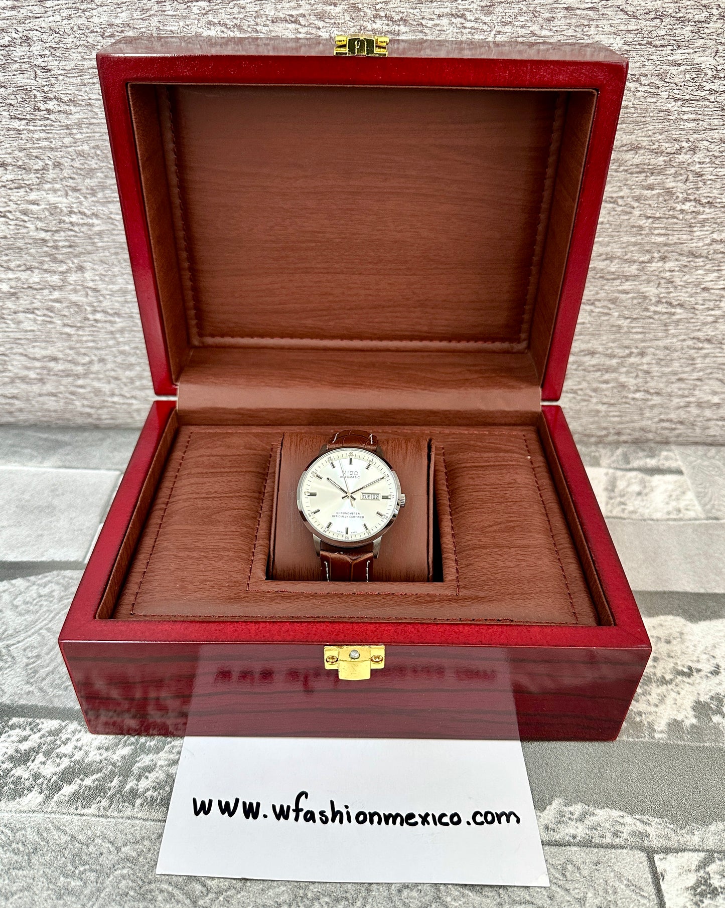 Reloj MID0 automático correa de piel café