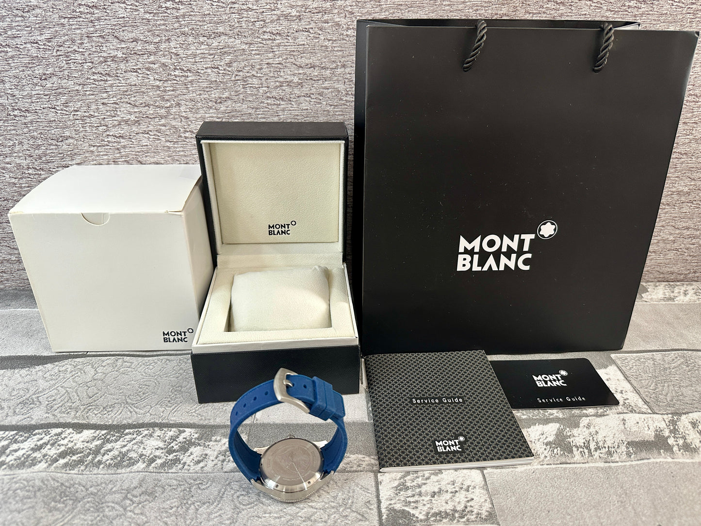 Reloj MB Iced Sea AAA azul correa de caucho