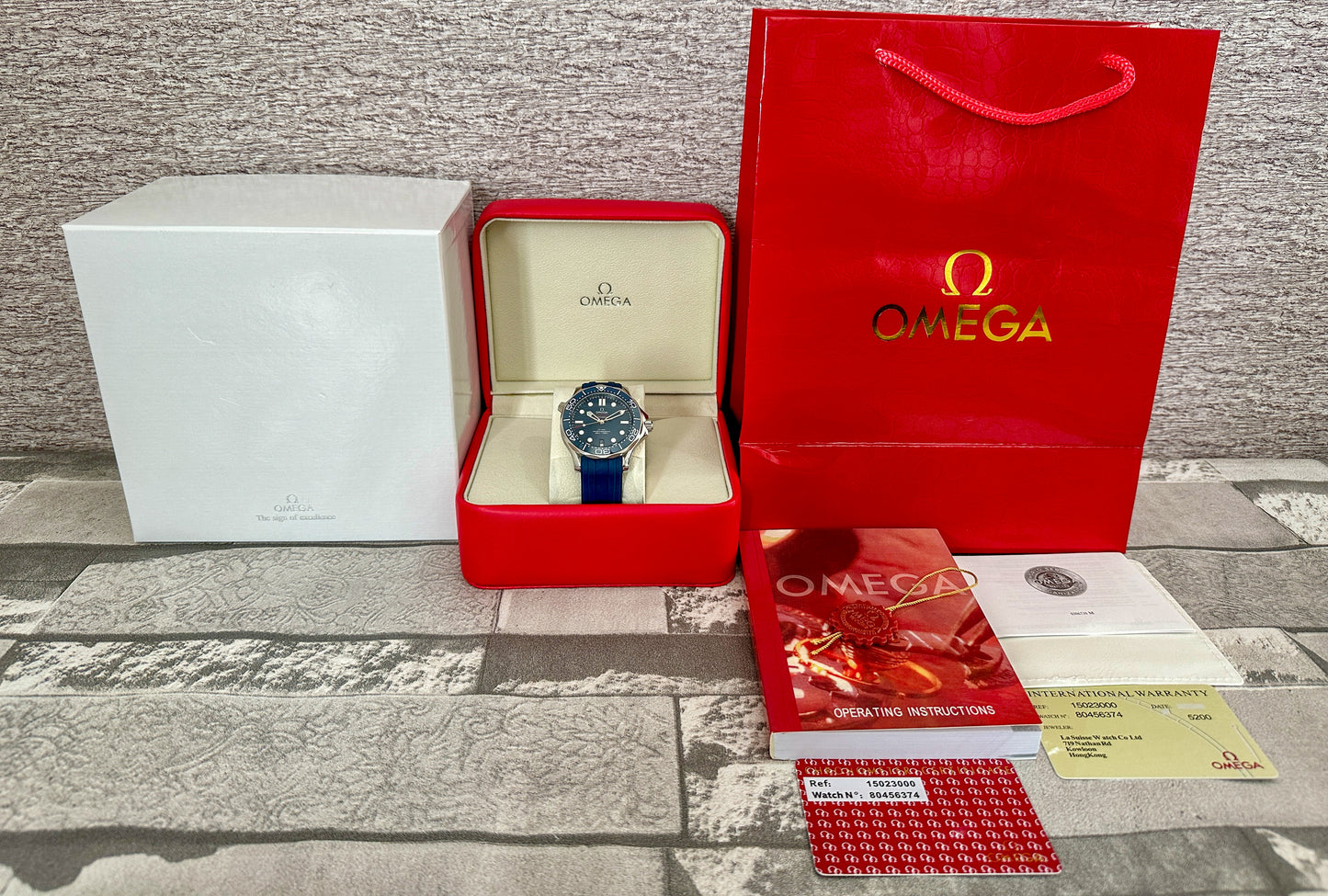 Reloj Sea Master AAA Automatic correa de caucho azul