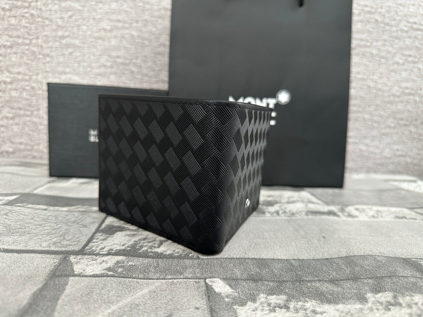 Cartera negra de piel genuina Mont B.