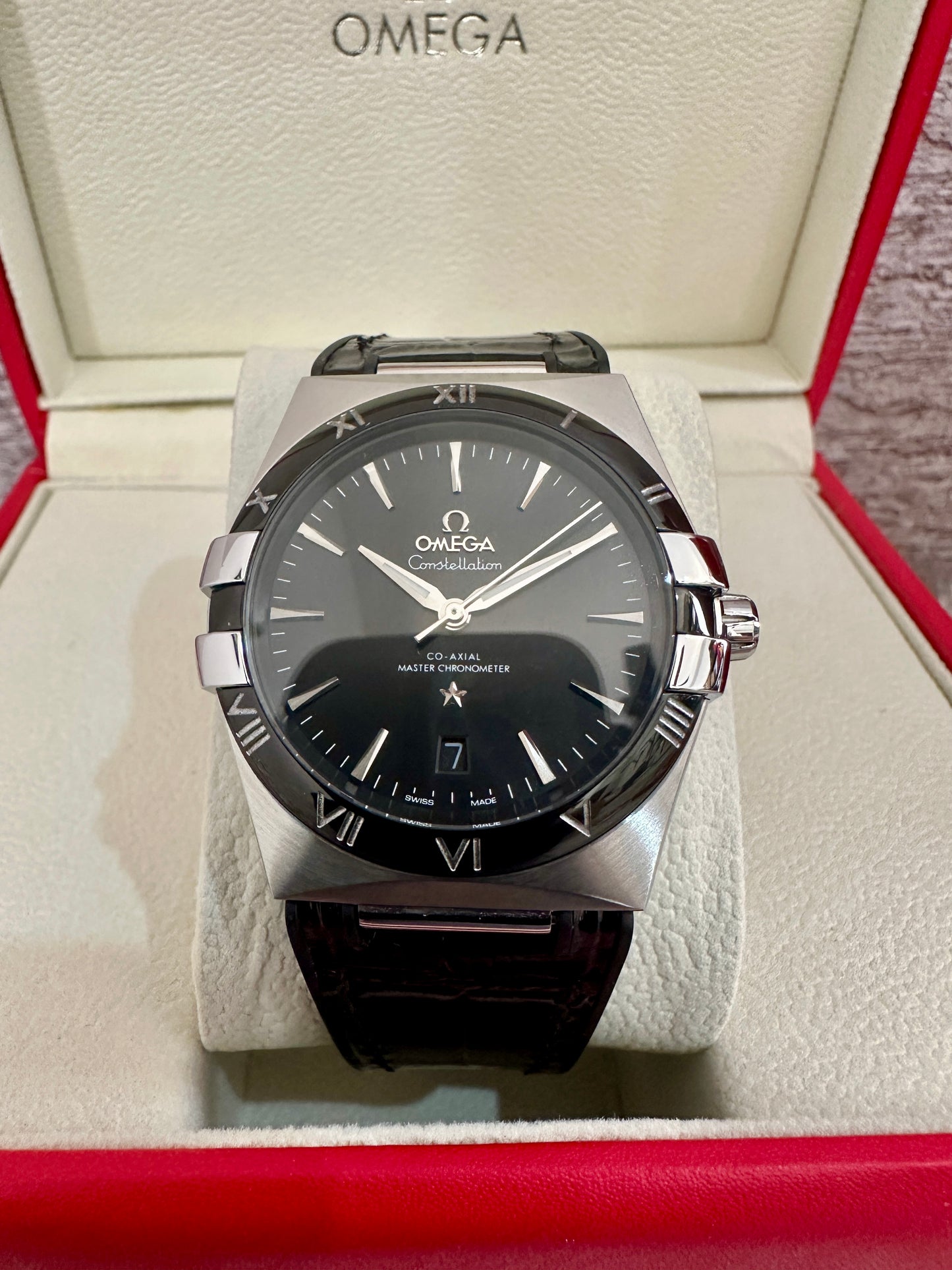 Reloj Constellation, AAA, Automático, correa de Piel negra