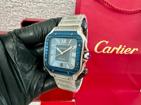 Reloj Santos Crt1er AAA Automático fondo azul