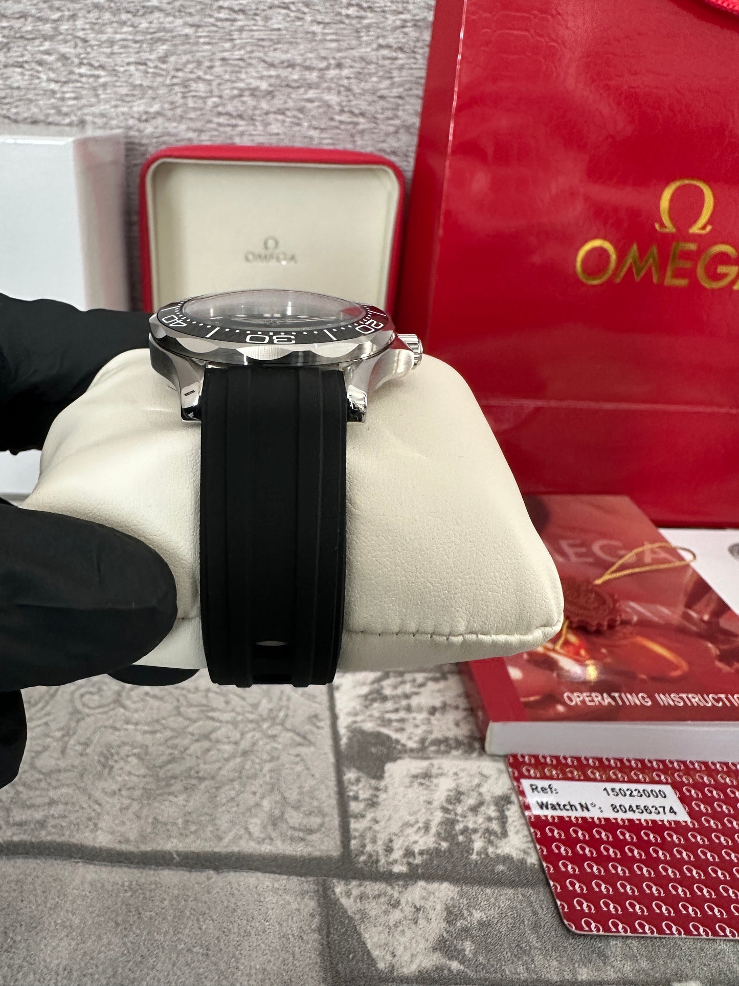Reloj Sea Master AAA Automatic correa de caucho negra