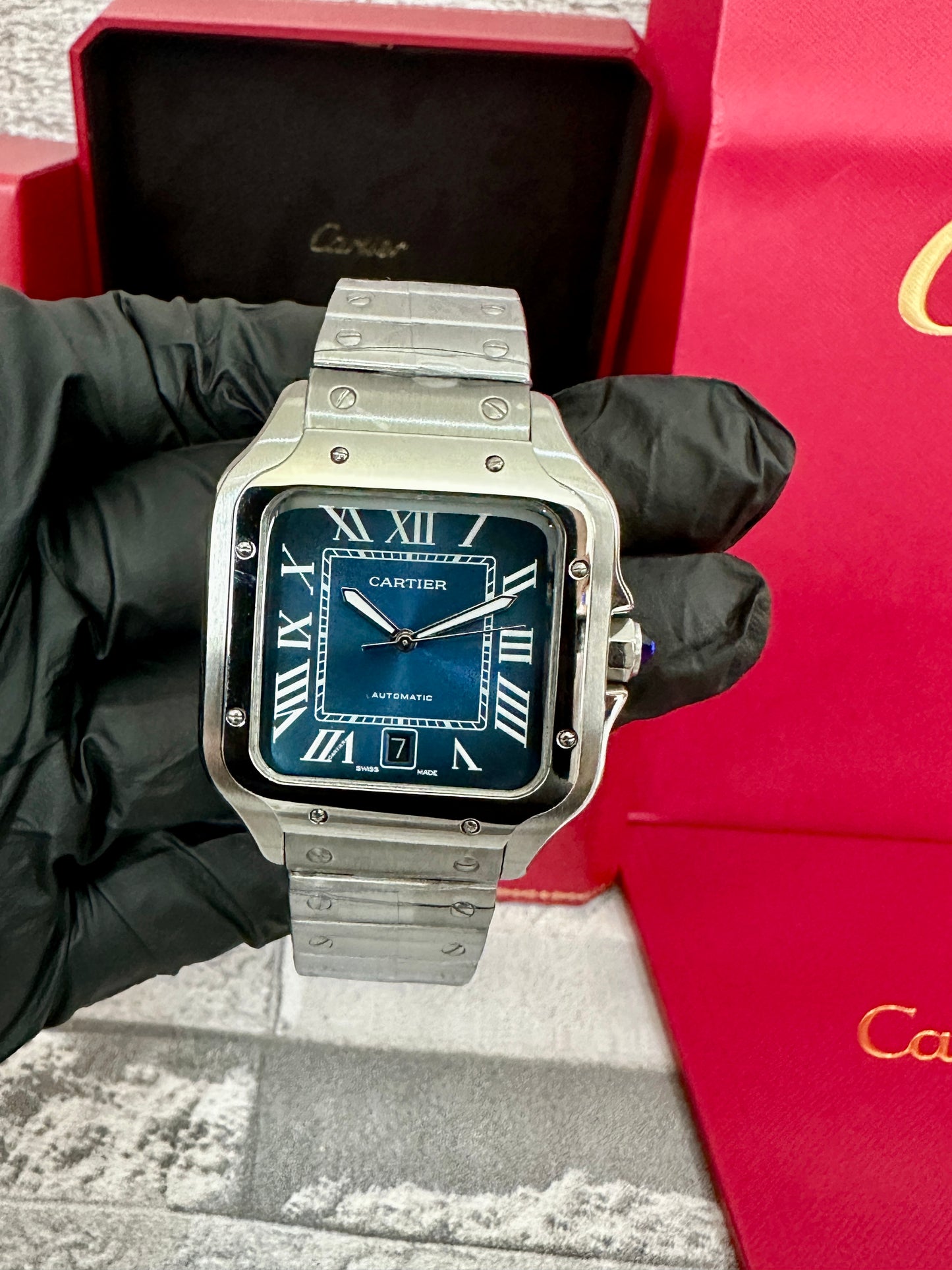 Reloj Santos AAA Automático fondo azul