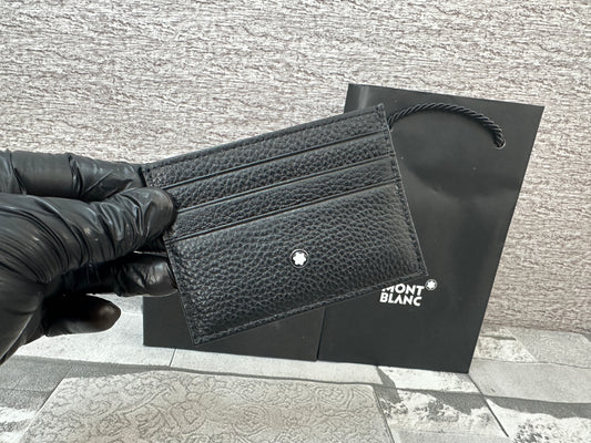 Tarjetero negro de piel genuina Mont B
