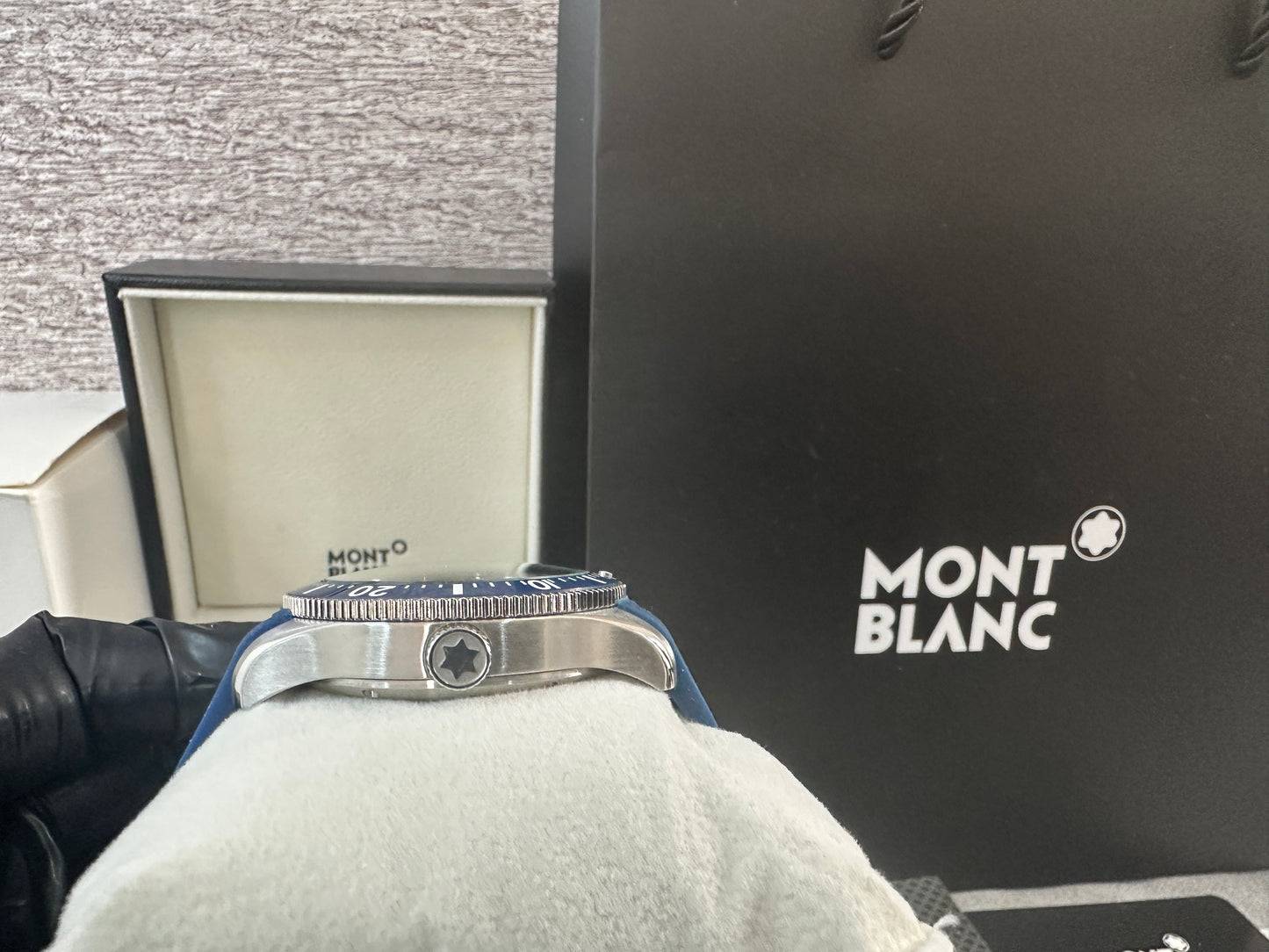Reloj MB Iced Sea AAA azul correa de caucho