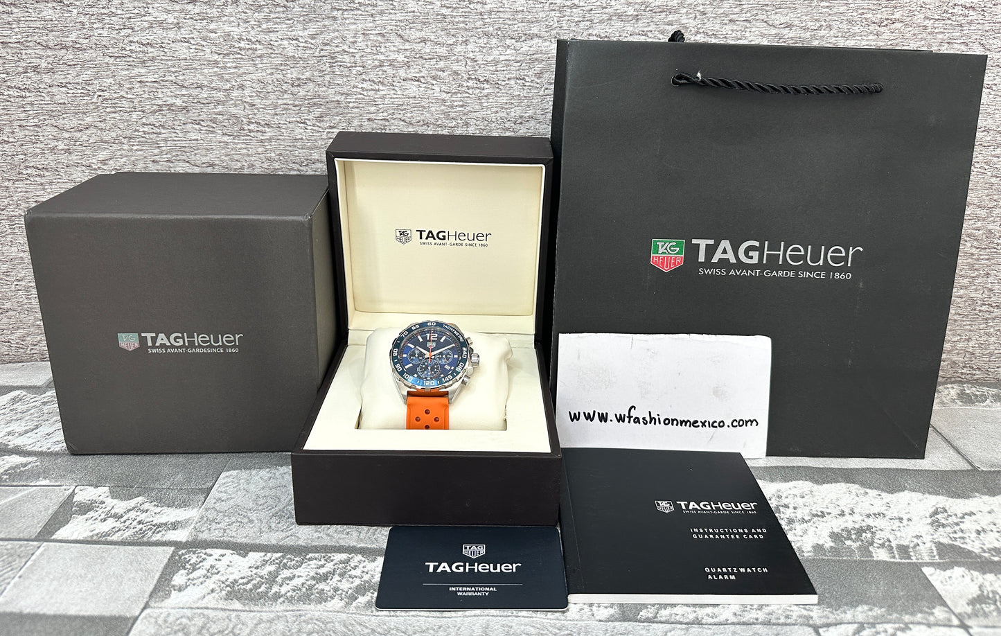 Reloj F1 correa de caucho naranja