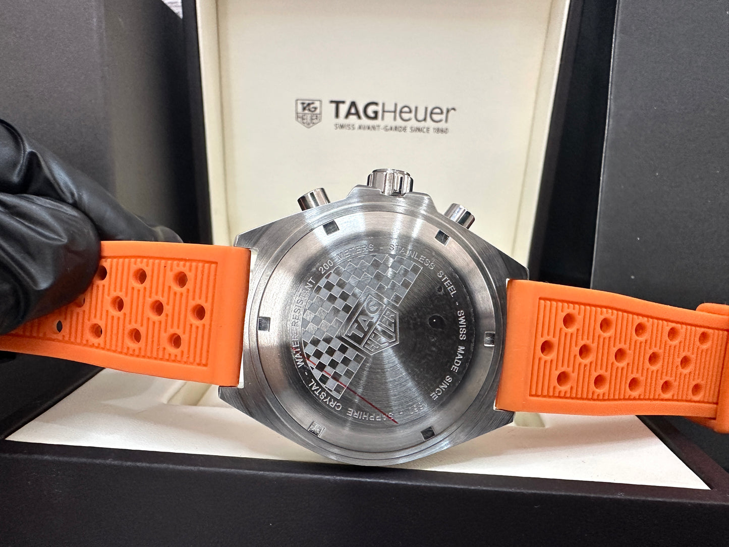Reloj F1 correa de caucho naranja