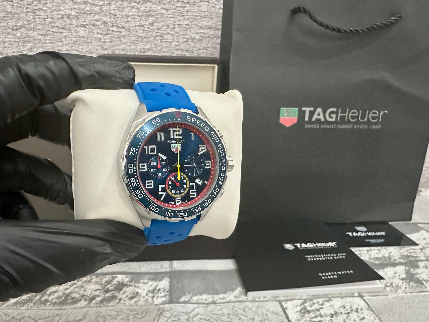 Reloj F1, AAA, Quartz, correa de caucho azul