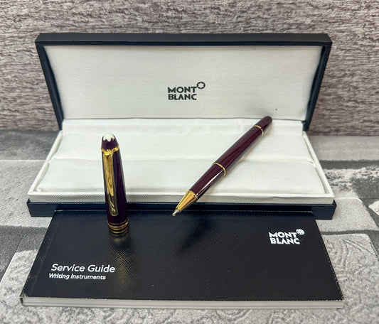 Pluma clásica MB tipo rollerball color borgona