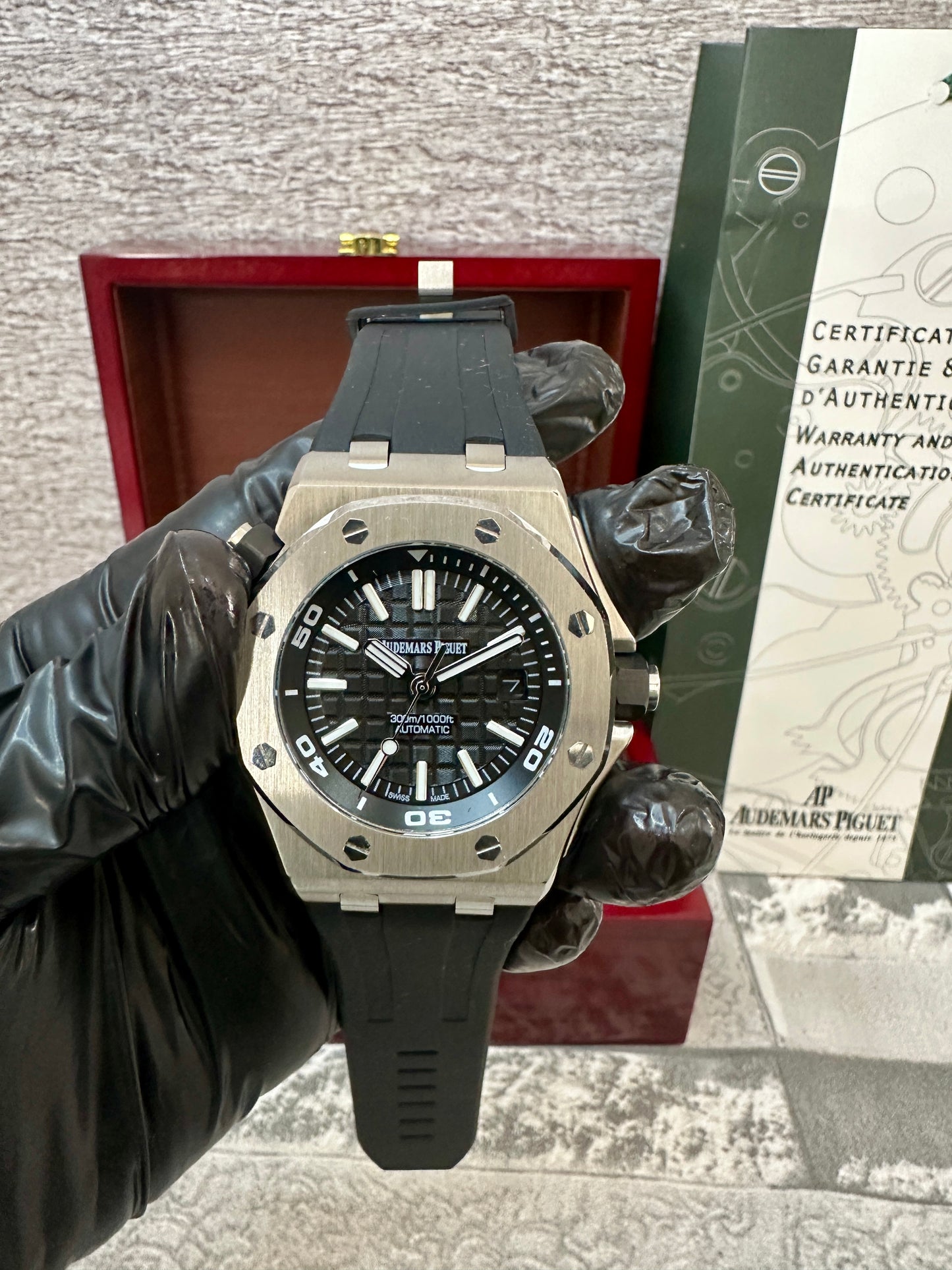 Reloj AP, AAA, Automático, 42 mm., negro con plata