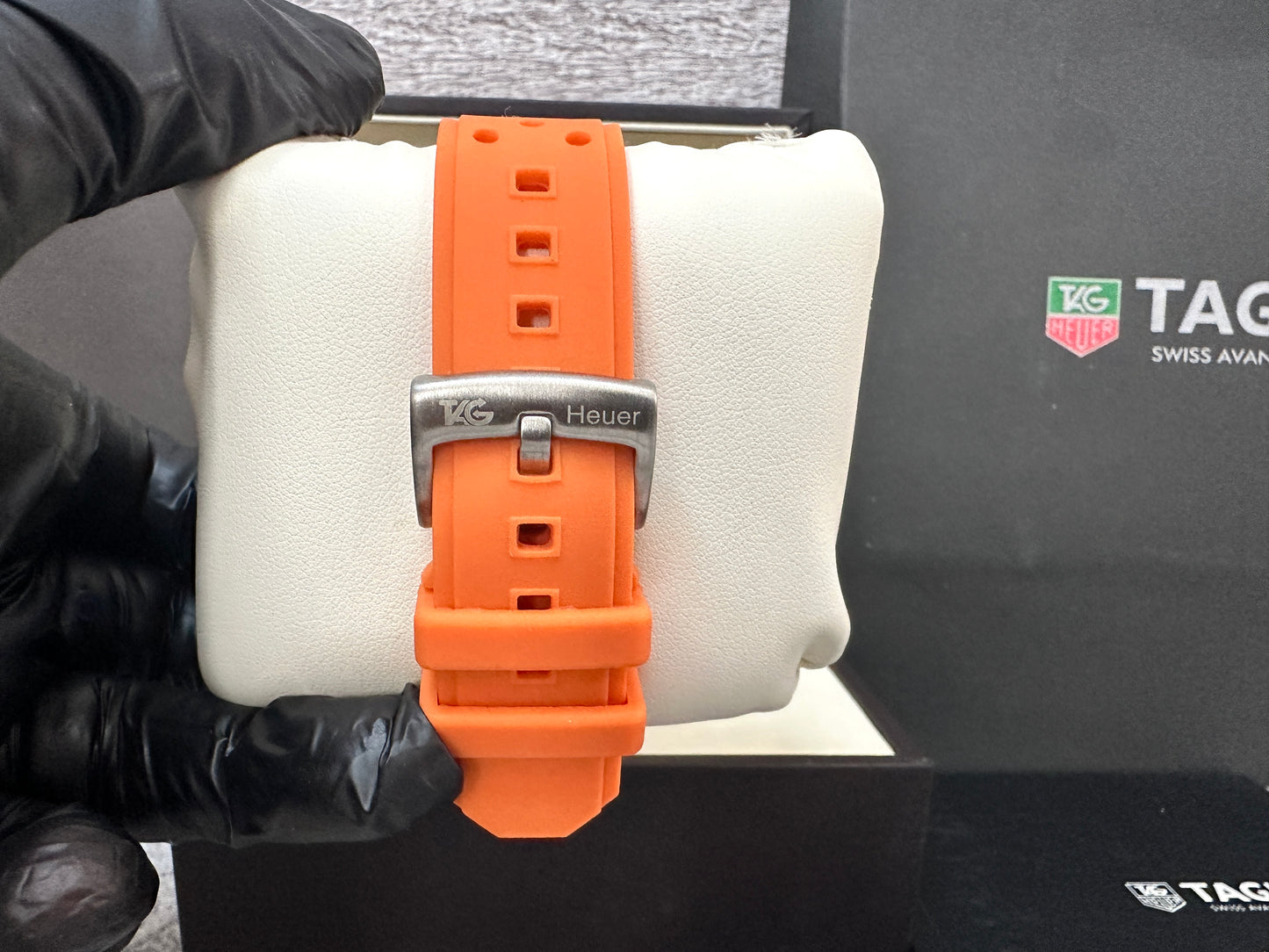 Reloj F1 correa de caucho naranja