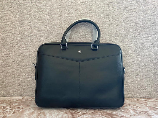 Portafolio negro de Piel Genuina, perfecto para laptops, modelo 2