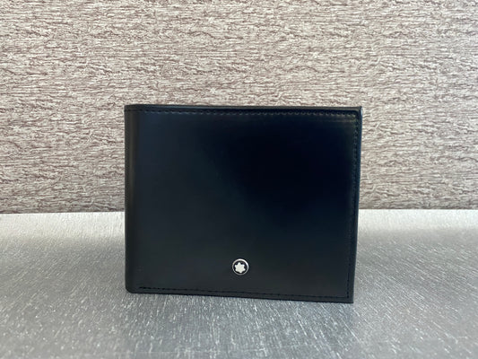 Cartera negra de piel genuina MB