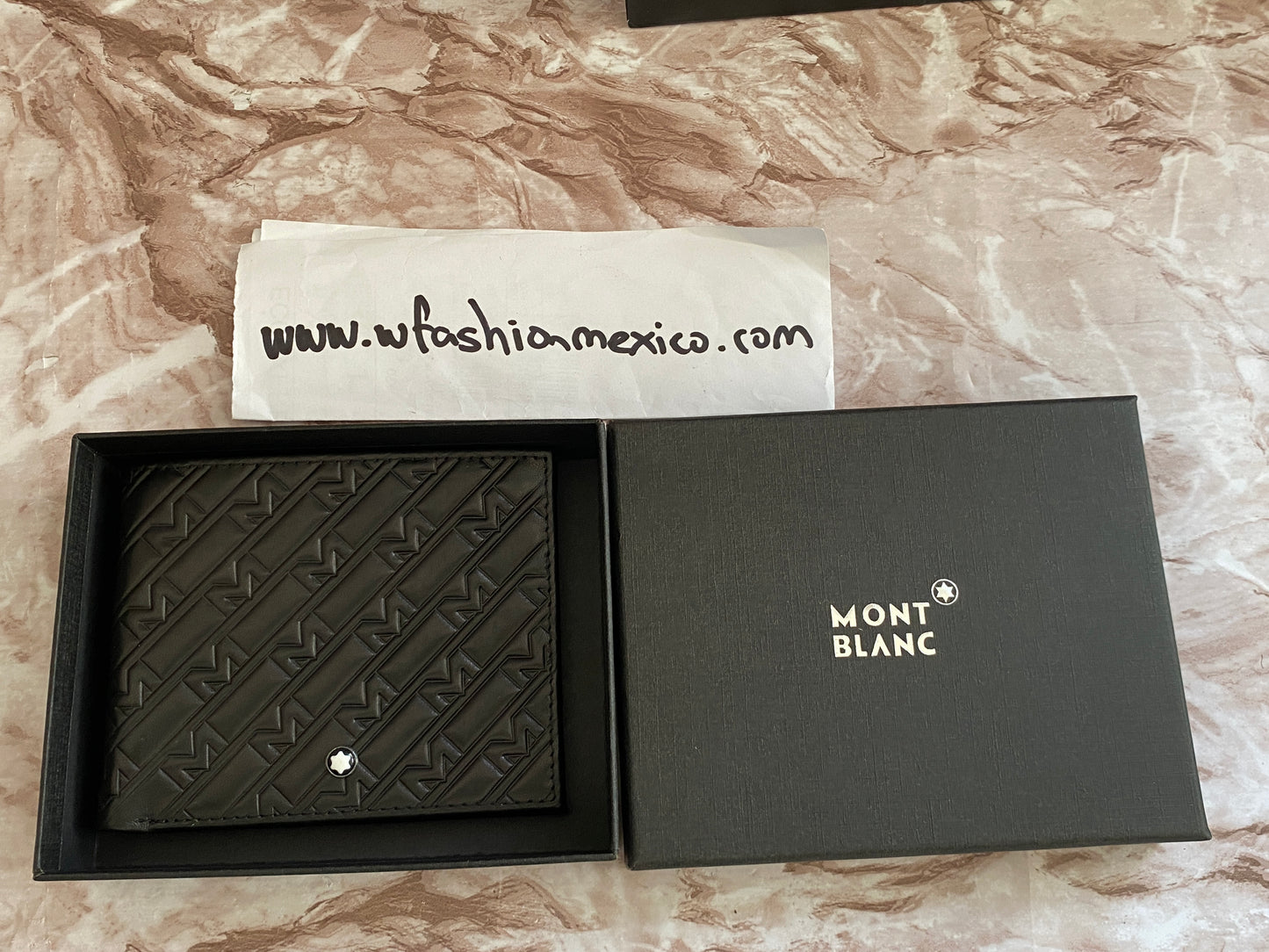 Cartera negra de piel genuina MB diseño M.