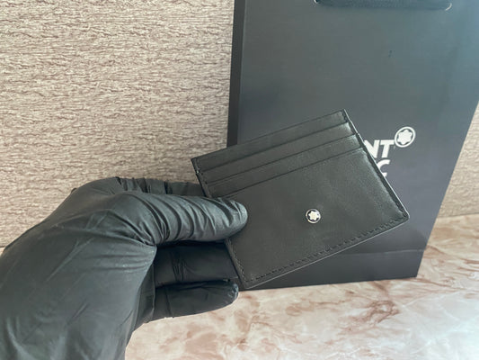 Tarjetero negro de piel genuina M0ntbl4nc 2