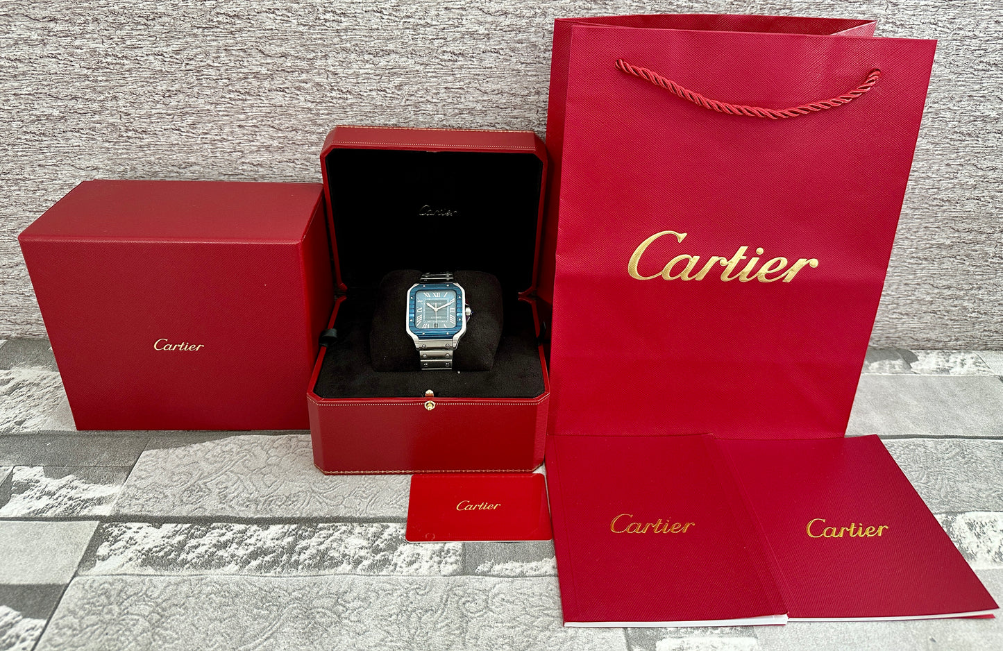 Reloj Santos Crt1er AAA Automático fondo azul