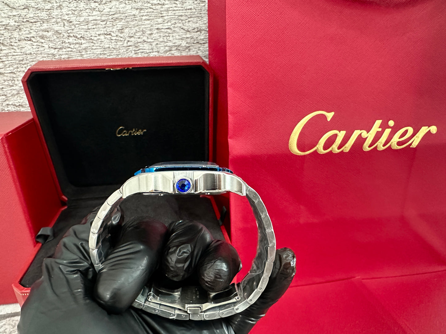 Reloj Santos Crt1er AAA Automático fondo blanco