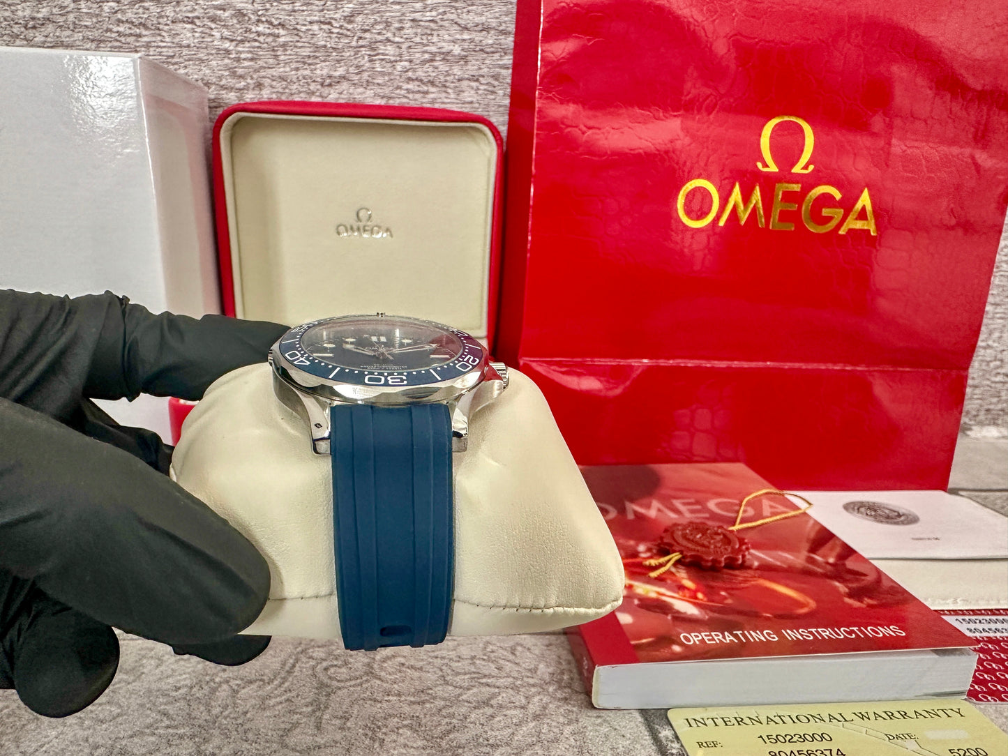 Reloj Sea Master AAA Automatic correa de caucho azul