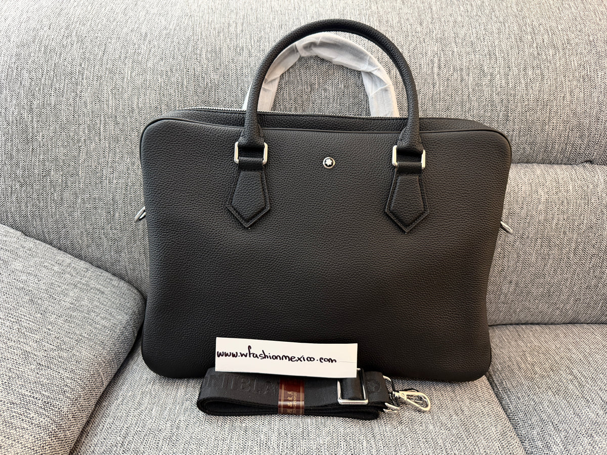 Portafolio negro de Piel Genuina, con ajuste para Carry On