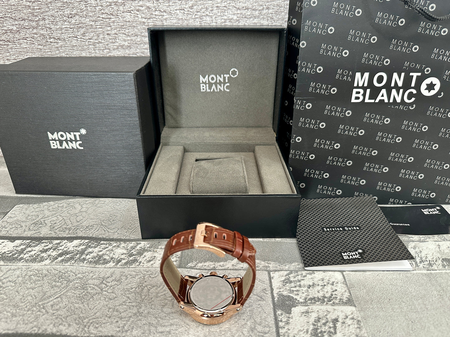 Reloj Mont B Chronograph Correa de piel café