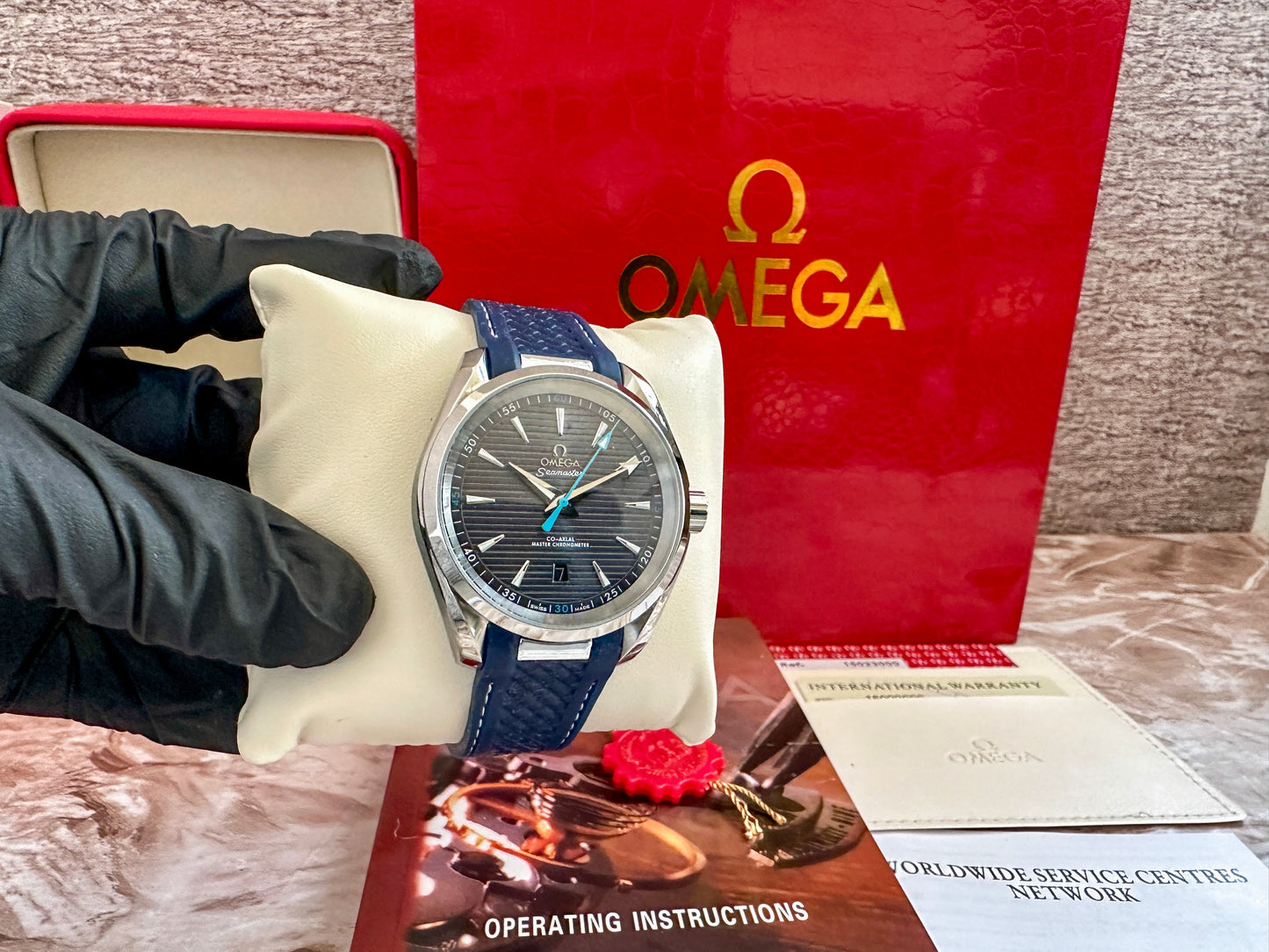 Reloj OM Aqua Terra AAA Automatico azul, correa de caucho