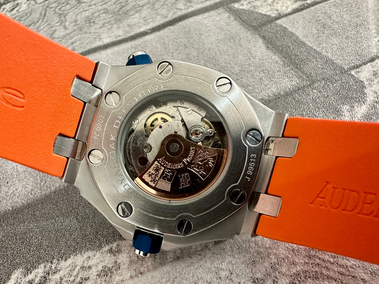 Reloj AP, AAA, Automático, 42 mm., correa de caucho naranja