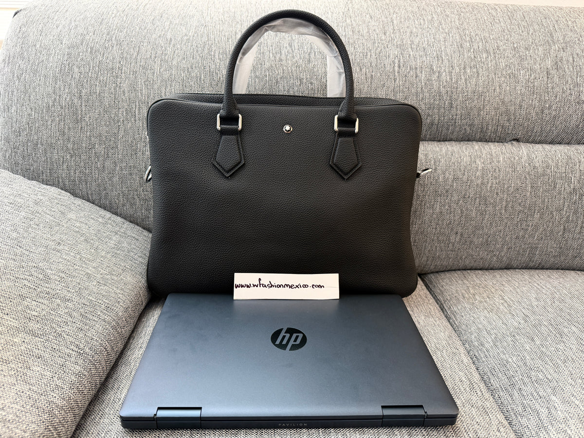 Portafolio negro de Piel Genuina, con ajuste para Carry On