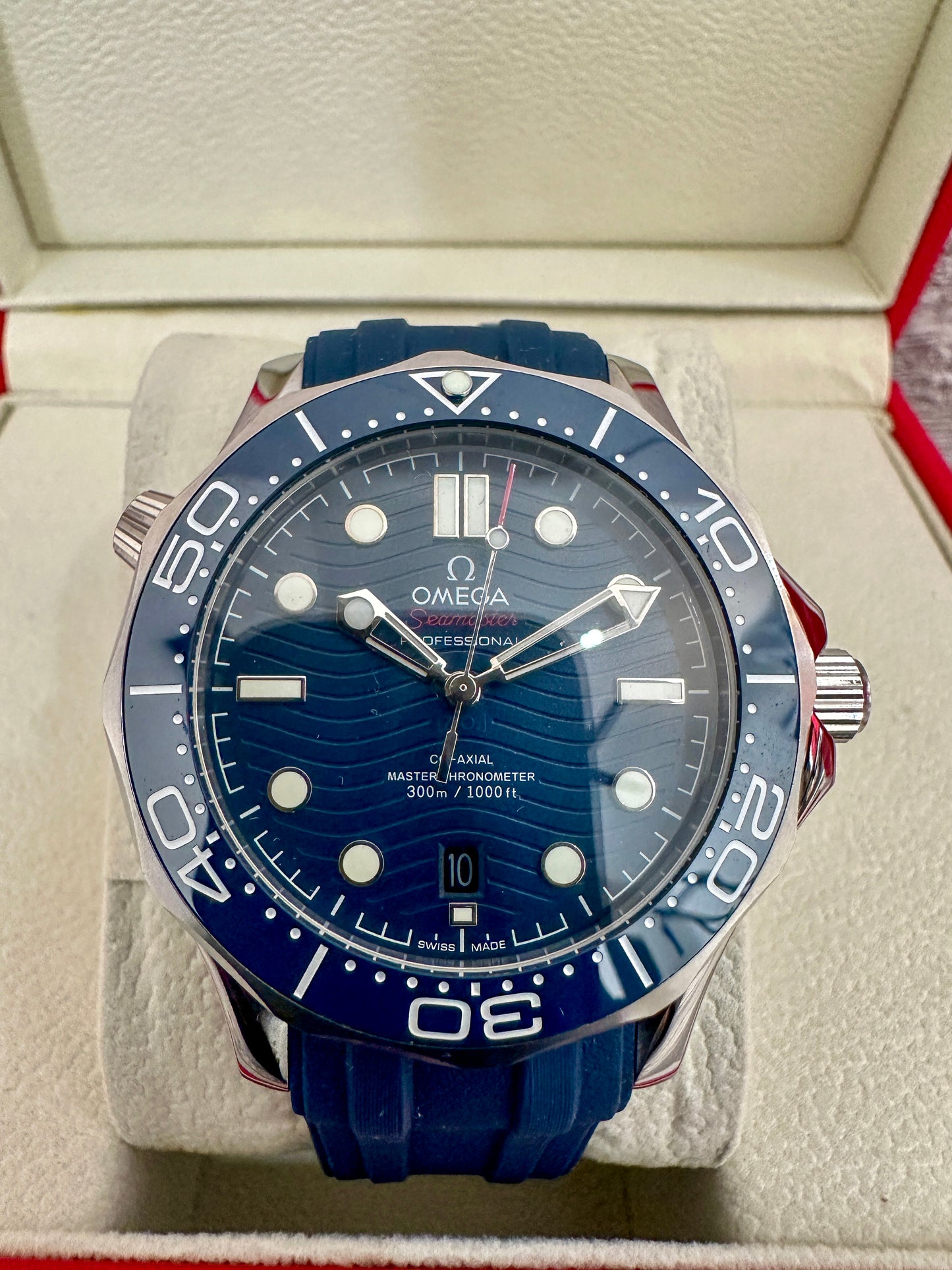 Reloj Sea Master AAA Automatic correa de caucho azul
