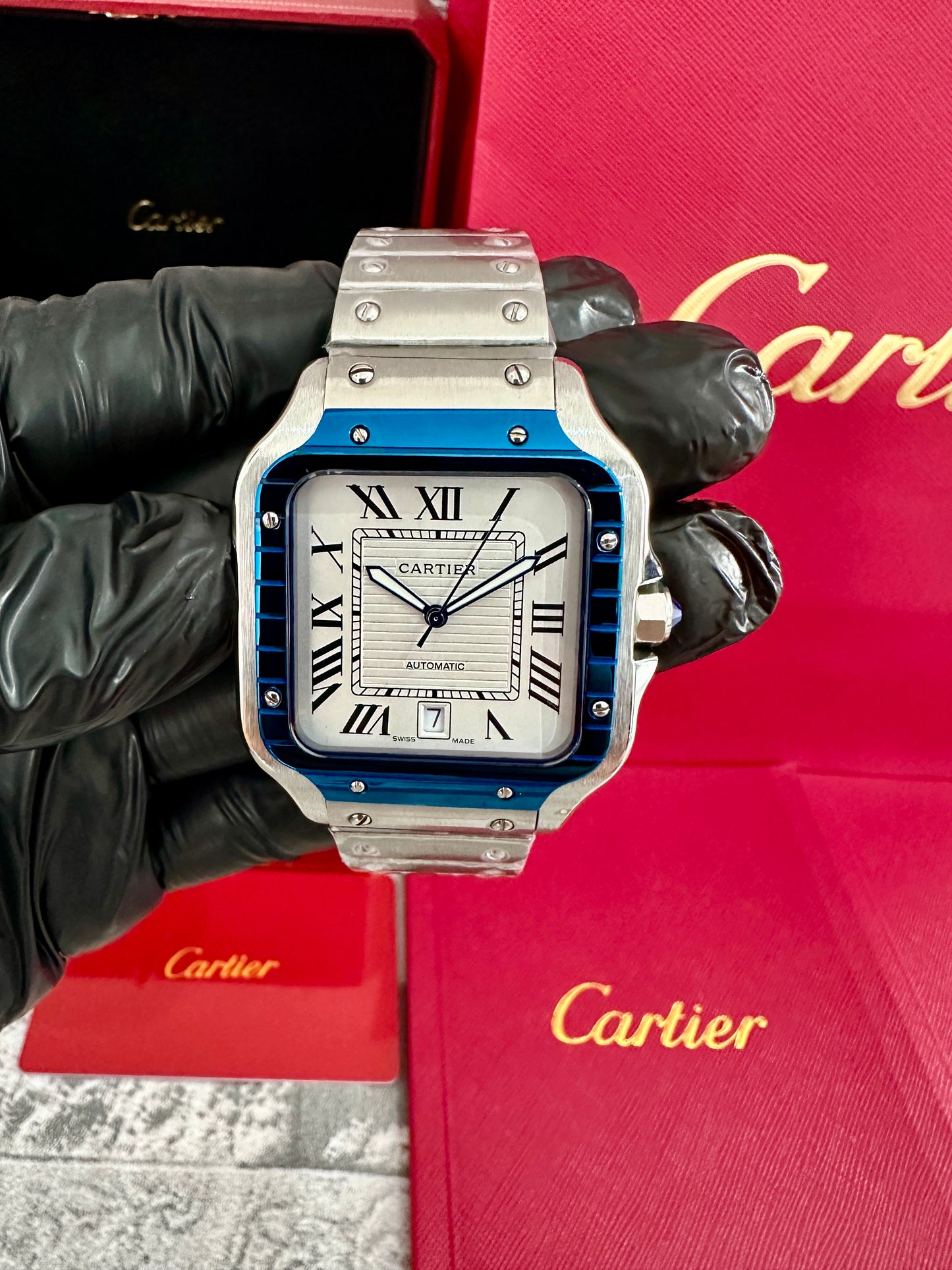 Reloj Santos Crt1er AAA Automático fondo blanco