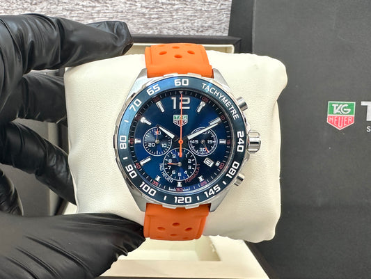 Reloj F1 correa de caucho naranja