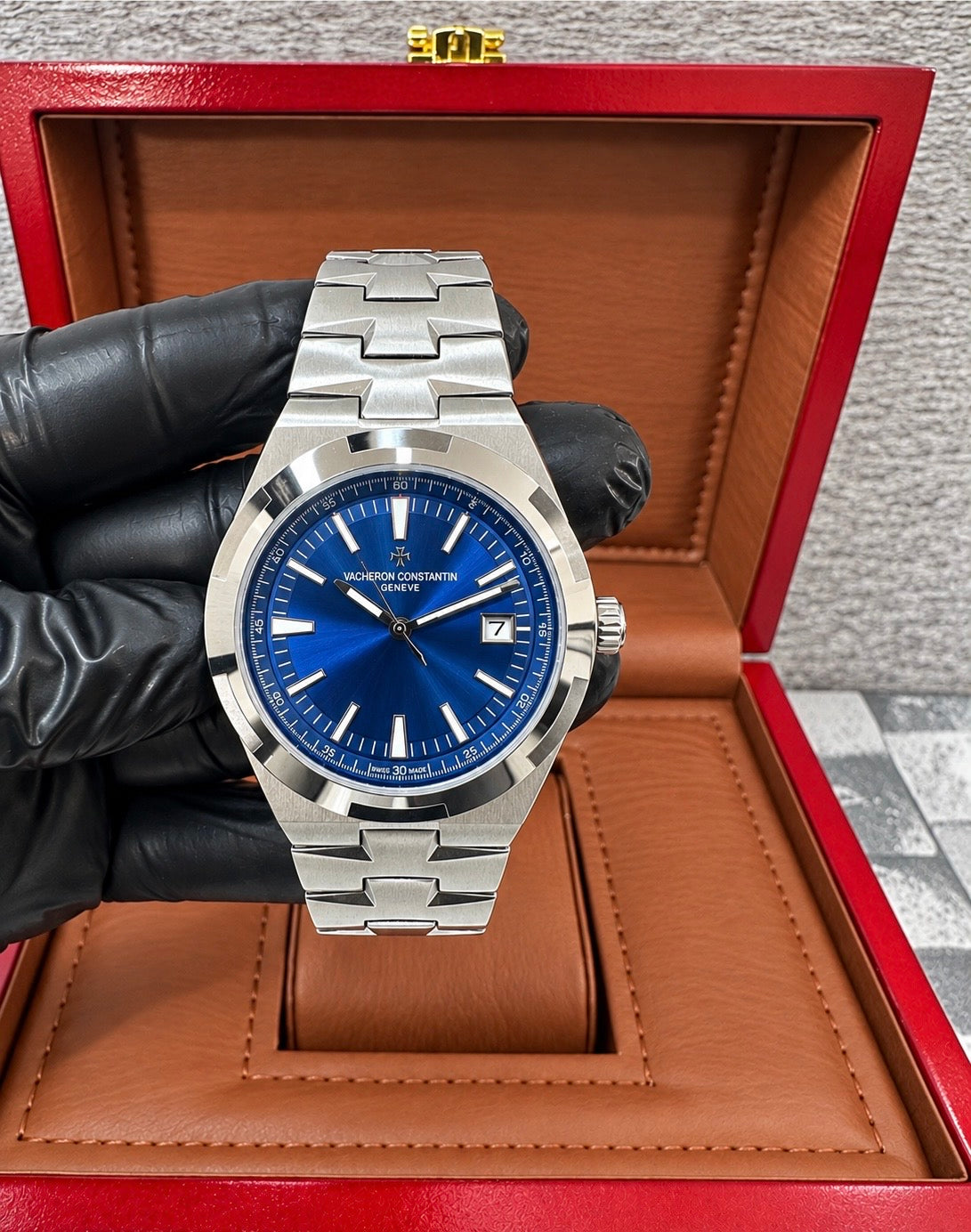 Reloj Vach3r0n Overseas Automático color azul
