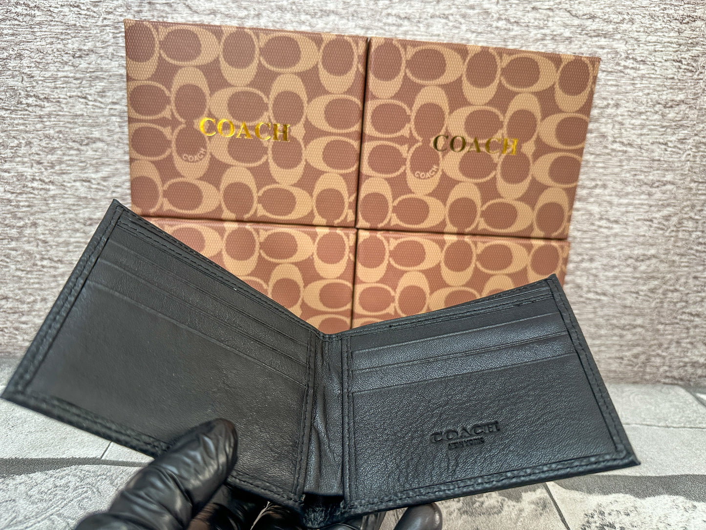 Cartera negra de piel genuina C0ach