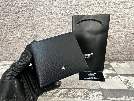 Cartera negra de piel genuina MB