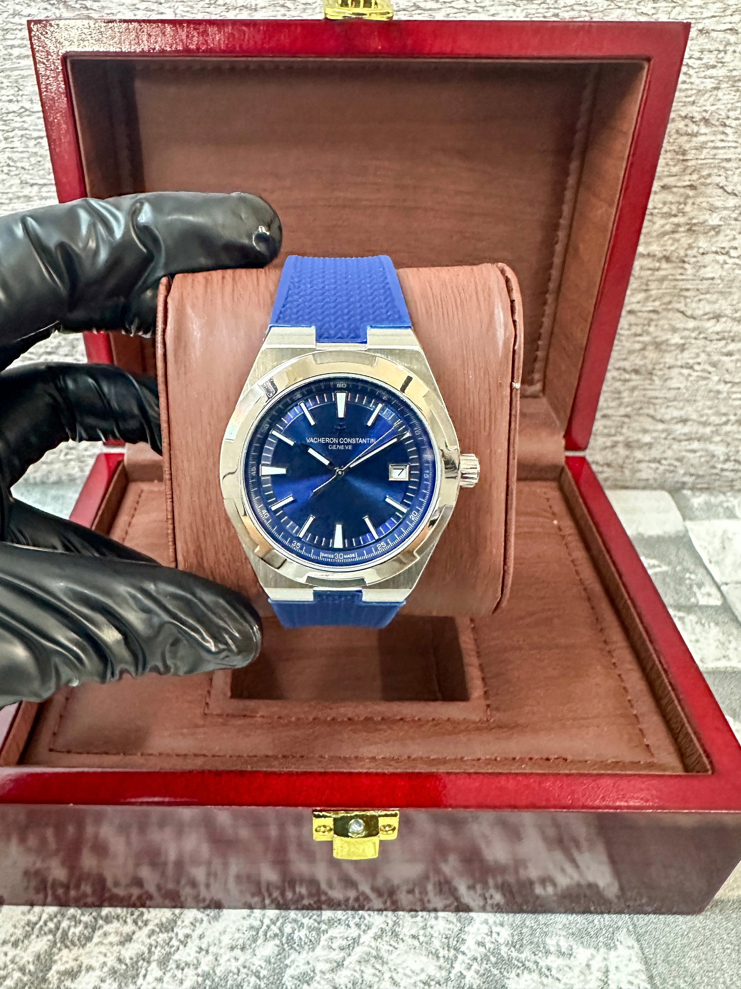 Reloj Vach3r0n Overseas Automático azul