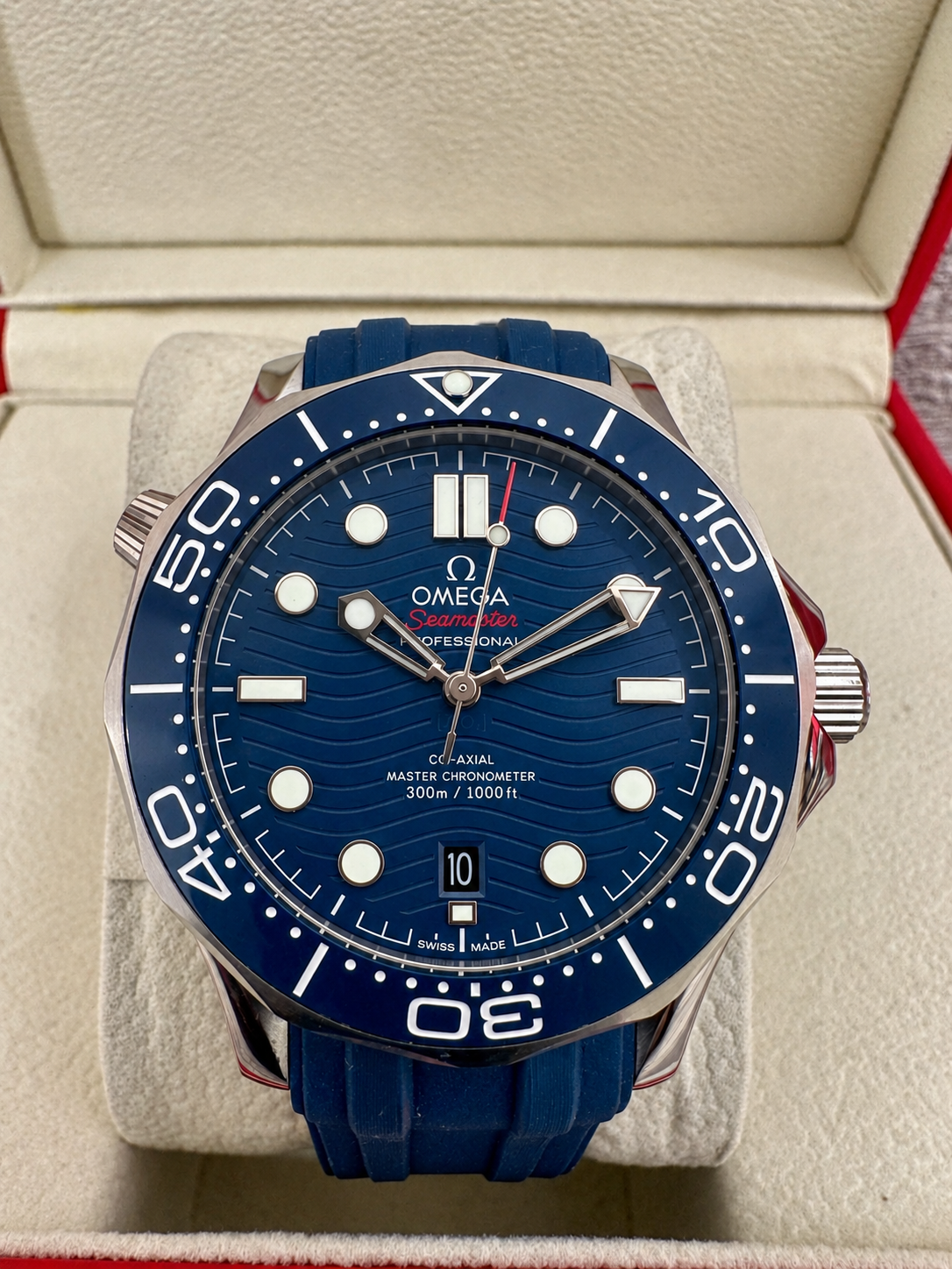 Reloj Sea Master AAA Automatic correa de caucho azul
