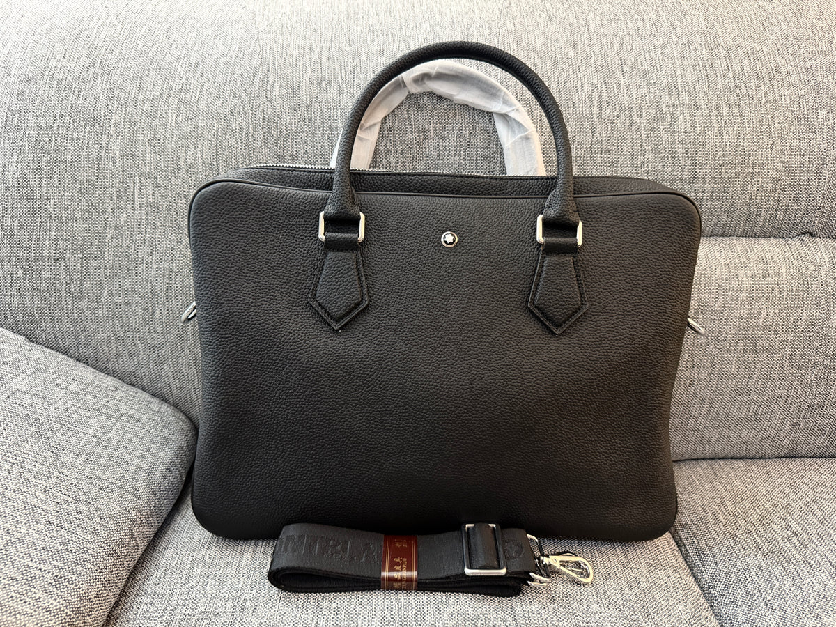 Portafolio negro de Piel Genuina, con ajuste para Carry On