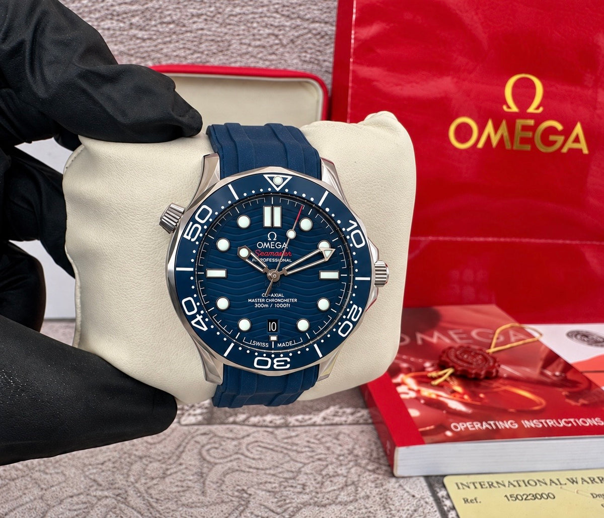 Reloj Sea Master AAA Automatic correa de caucho azul
