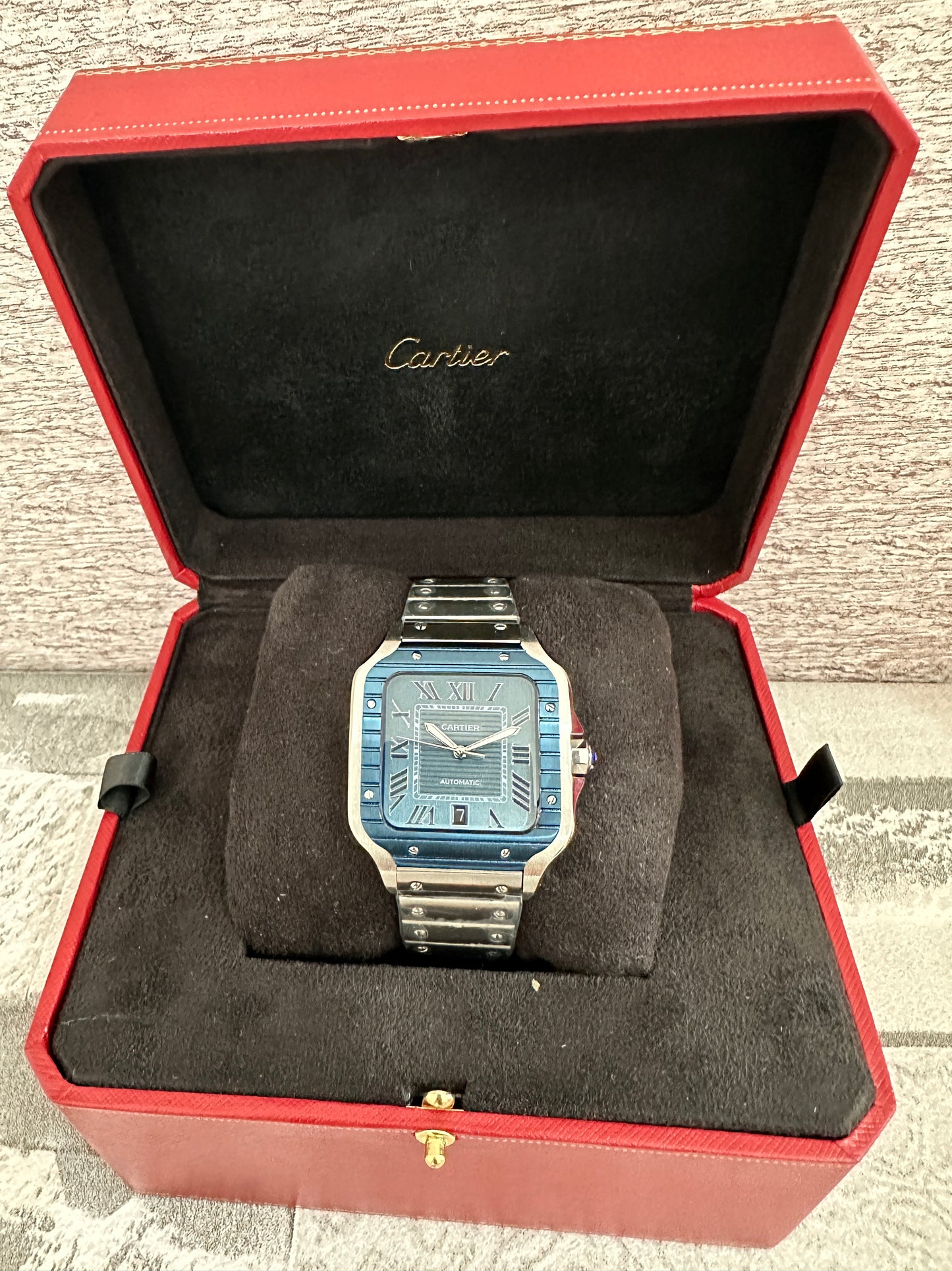 Reloj Santos Crt1er AAA Automático fondo azul