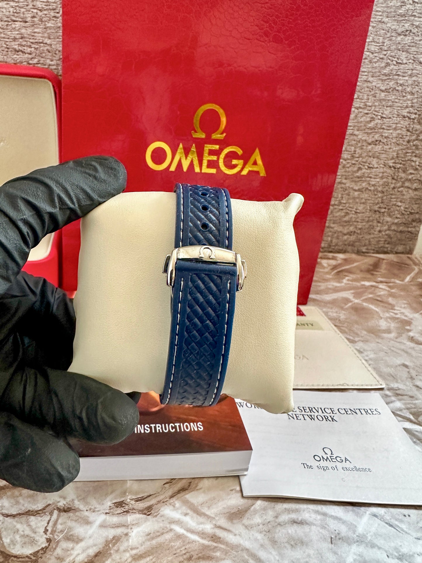 Reloj OM Aqua Terra AAA Automatico azul, correa de caucho