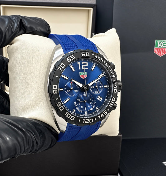 Reloj  F1 Azul correa de caucho AAA Quartz