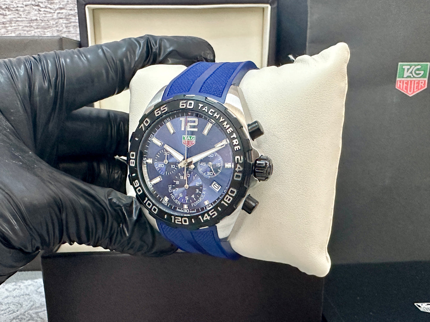 Reloj  F1 Azul correa de caucho AAA Quartz