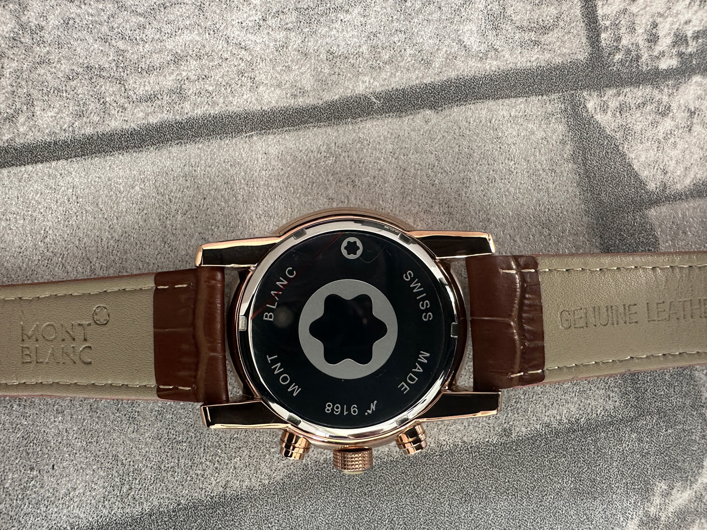 Reloj Mont B Chronograph Correa de piel café